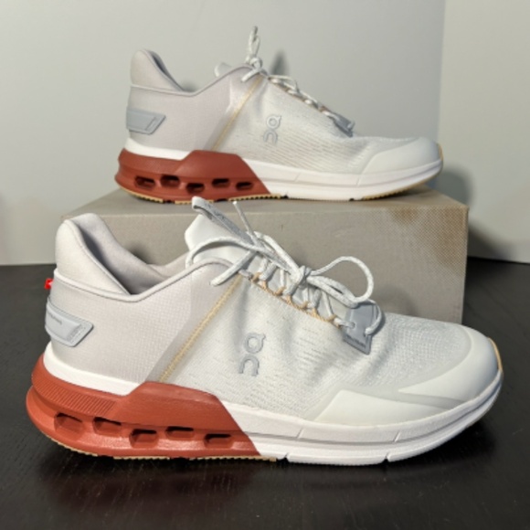 On Cloudnova Flux Sneakers/Shoes Undyed White & Auburn Mens Size 9.5 - Picture 2 of 16